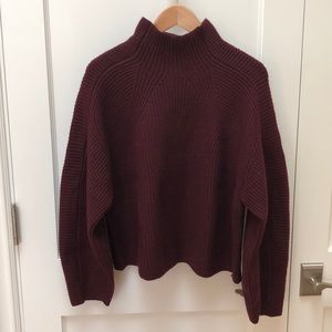 Burgundy knit mock neck sweater